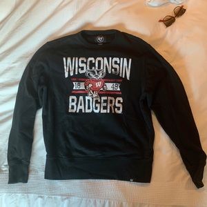 Wisconsin Badgers Black Crewneck Sweatshirt